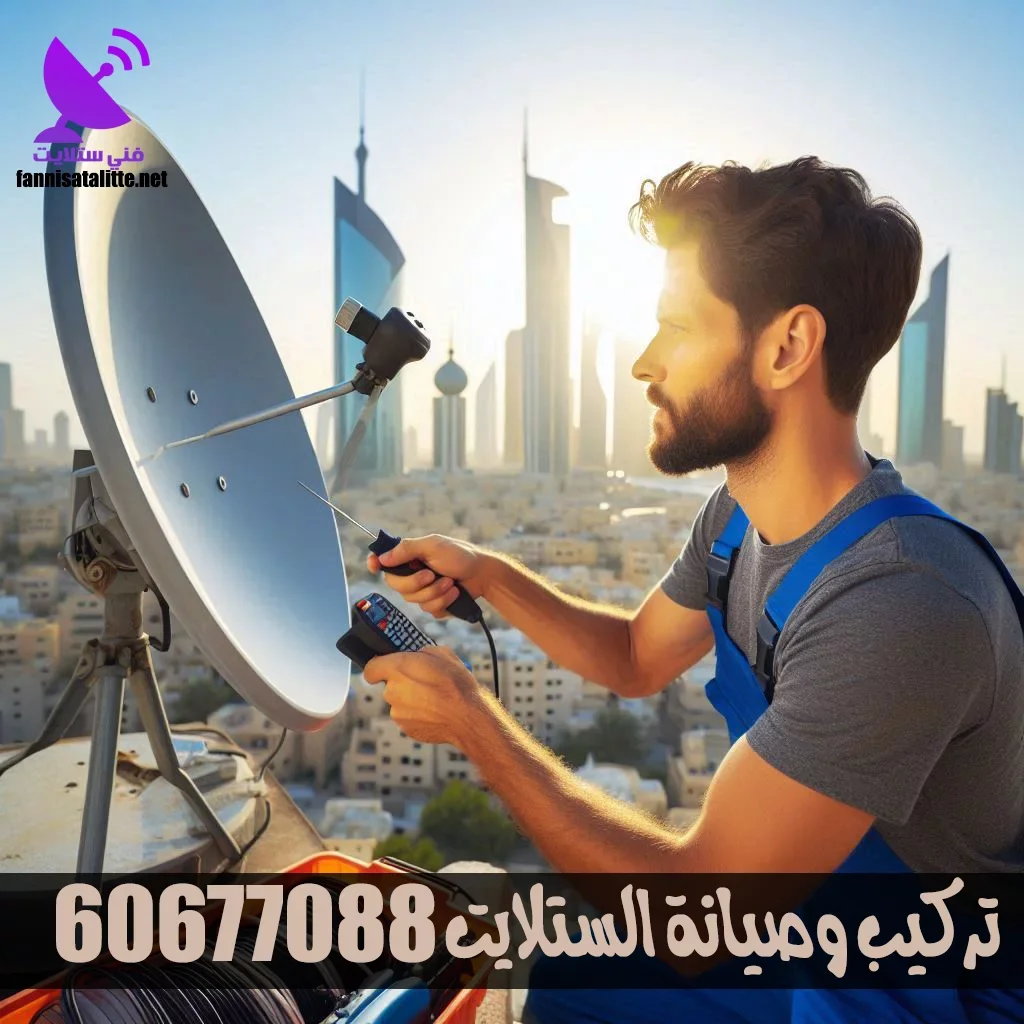 فني ستلايت مركزي يركب نظام توزيع للبنايات في الكويت